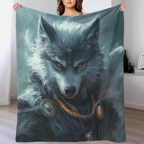 Couverture de lit loup-garou chaude contre le froid hivernal