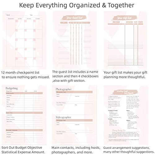 Wedding Planner Book And Organizer For The Bride - Keep Everything Organized & Together - Beautiful Engagement Gift For Couples,Bride To Be Gifts - Hard Cover & Pockets (Golden Coil Flower) #TOP5