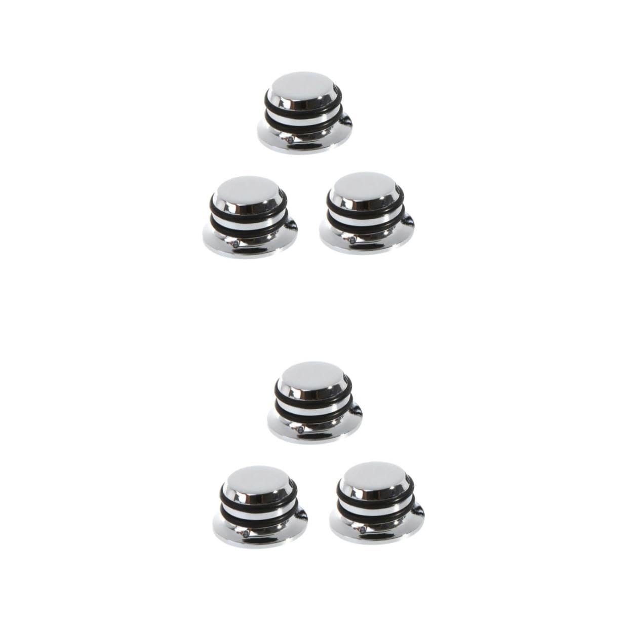 2sets Guitar Bass Volume Control Knob Metal Knurled Knobs Gd114 Silver 3pcs*2