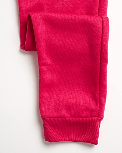 Real Love Girls' Jogger Set - 2 Piece Basic Fleece Solid Full Zip Hoodie And Sweatpants (Size: 7-16), Size 7-8, Hot Pink #TOP4