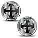 Biomar Labs® 2 x 3D Gel Pegatinas Silicona Iron Cross Cruz de Hierro Plata Stickers Adhesivo Autos Coches Motocicletas Ciclomotores Bicicletas Ordenador Portátil KS 189