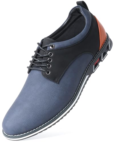 Image of Mens Dress Shoes Casual Business Oxford Derby Orthopedic Leather Shoes Simple Lace-up Walk Loafers Flats Shoes for Men