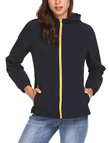 Scallop - Chaqueta Deportiva - Parka - Básico - Cuello Redondo - Manga Larga - para Mujer B-Marine M