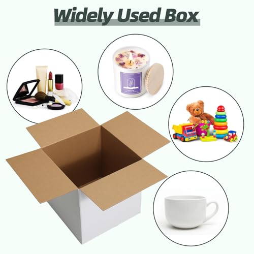 HORLIMER 15 Stück Weiß Versandkarton Karton Box, 25,4x25,4x25,4 CM Verpackungskartons für Warensendung, Geschenkbox, Faltkarton, Postkarton