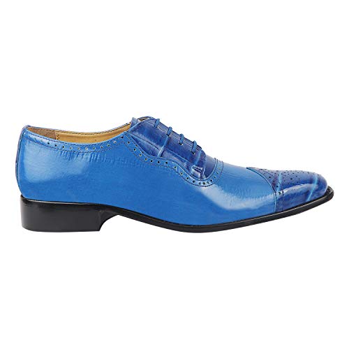 Image of LIBERTYZENO Mens Brogue & Plain Genuine Leather Animal Print Lace Up Oxford Dress Shoes for Easter Gift