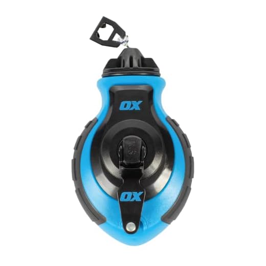 OX Tools OX-P027731 Chalk Line - 100' Thick Line, Curved Hook, 6:1 Gear Ratio, Metal Handle, Easy Top Load, Ergonomic Shape & Rubber Grips - Ideal for Deck Builders, Framers, Roofers