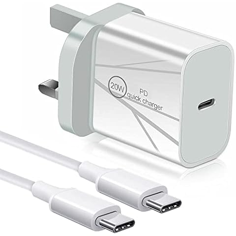 Galaxy A13 / A13 5G Charger Plug 20W Type-C To Type-C Fast Charging Data Cable 3.0-3.3ft Charger Cable High Speed Charger Adapter UK 3 Pin Mains Wall USB C Charger Plug For Samsung Galaxy A13 / A13 5G Cover