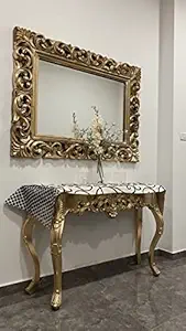 Royal Traders Full-Length Wall & Floor Mirror In Premium 100% Solid Wood Carving Frame For Bedroom, Dressing & Living Room Hd 1:1 Reflection In Full Size 4 Feets Only - Rectangular, Multicolor