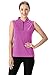 YSENTO Women's Golf Apparel Shirts Clothes Outfits Sleeveless 1/4 Zip Collarless Dry Fit UPF 50+ Tennis Polo Tank Tops Fluorescence Purple Size M
