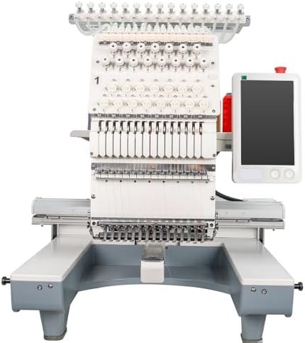 SpareSphere SS-1501 15 Needles Embroidery Machine with Touch Screen, 14"x20" Embroidery Area, 1200SPM Max Speed, Wifi Available, Embroidering for 3D Caps, T-Shirts, Flat, Towels, Bags and more.