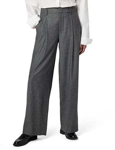 Vince Women's High Waisted Microcheck Wide Leg Trouser