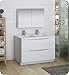 Fresca Tuscany 48" Glossy White Free Standing Double Sink Modern Bathroom Vanity w/Medicine Cabinet