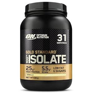 Optimum Nutrition ON Gold Standard 100% Isolate Pure Whey Proteïne, Natuurlijke Voorkomende BCAA’s en Glutamine, Pre- en Post-Workout, Vanille 31 Porties, 930 g