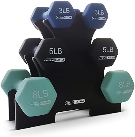HolaHatha 2, 3, 5, 8, and 10 Pound Neoprene Dumbbell Free Hand We...