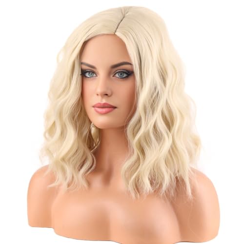 BERON Blonde Wig Short Curly Blonde Costume Wig for Women