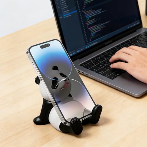 Image of ZORBES Panda Kawaii Phone Stand for Desk, Adjustable Compatible with Smartphones and Tablets, 4-8'' Cute Panda Smartphone Stand, Kawaii Room Decor Aesthetic, 2.95 x 3.54