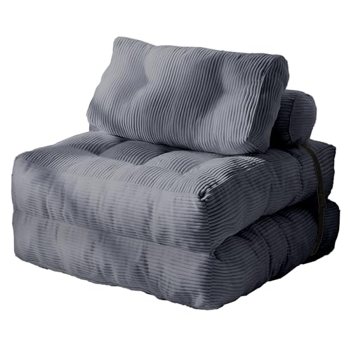 Image of FanYi Modular Convertible Floor Sofa Bed, Foldable Sleeper Couch with Cushions, Space Saving Lounge Sofa for Compact Living Room Bedroom Apartment Small Spaces,Gray