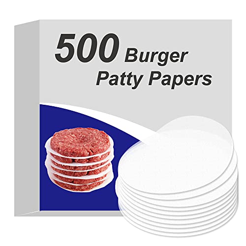 Burger Patty Paper Round 4.5 Inch Set of 500 Non Stick Pad for Press Patty Hamburger Parchment Papers