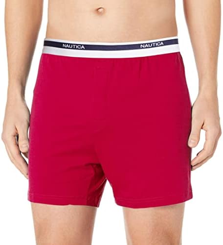 Nautica Men's Classic Cotton Loose Knit Boxer,Nautica Red,X-Large