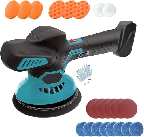 Poliermaschine Auto für Bosch 18V PBA 6 Variable Geschwindigkeit Auto Poliermaschine zum Polieren Schleifen 145mm Polierschwamm (Ohne Akku)