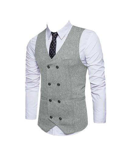 Hgvcfcv Men's Vest Slim Fit Suit Vest Casual Pattern Waistcoat For Wedding