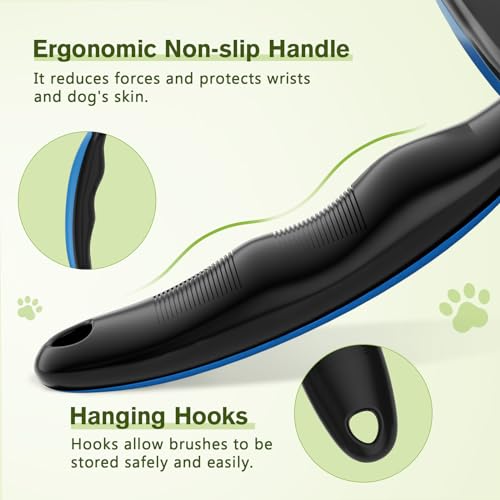 Image of Pecute Skin Friendly Self-Cleaning Slicker Brush for Dog & Cat Shedding | 1 click clean, Lightweight, Undercoat hair removal, For short /long /double /white coats