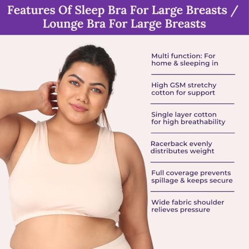 Image of Adira | Plus Size Sleeping Bra for Women | Plus Size Bra | Slip On Bras to Wear at Home | Comfortable Bra | Wirefree & High Coverage | Sleep Support | Avoids Stretch Marks | Pack of 2