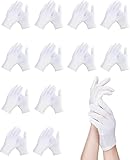 JIAQCN 12 Pares Guantes Blancos, Guantes De Algodon, Se Puede Utilizar En Conserjerías, Uniformes Policiales,...