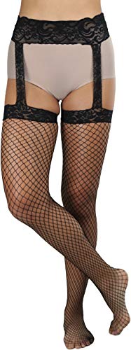 Image of ToBeInStyle Women's Attached Garter Belt Suspender Nylon Stocking Pantyhose