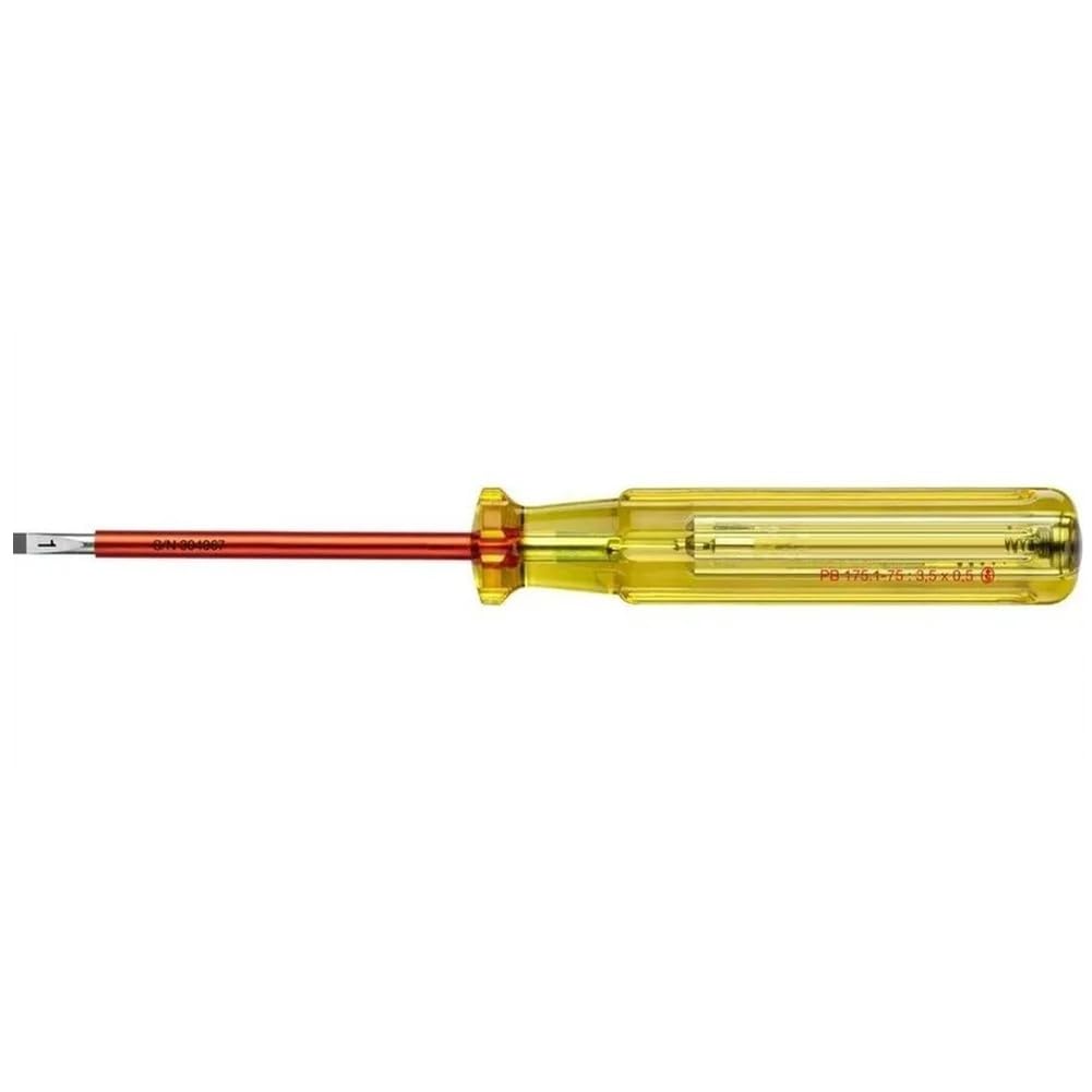 Testeur de Tension LED 2 en 1: Testeur de Phase 100-250 V CA et Testeur Électrique avec Tournevis Plat Isolé PB 175.1-75 LED