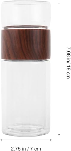 Miniatura 2 de Botella de té de vidrio con infusor de 10.1 fl oz, infusor de té portátil, colador de té de vidrio, vaso de té a prueba de fugas, vaso para viajes