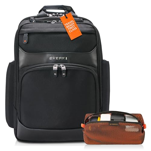 (ekp132s17) With Orange Accessory Pouch - Ballistic Nylon Backpack With 17.3" Compartment, 30l Capacity - Backpack & Accessory Pouch Bundle