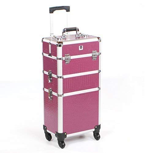 UrbanityProfessional Aluminium Beauty Makeup Cosmetic Trolley Case Black Croc
