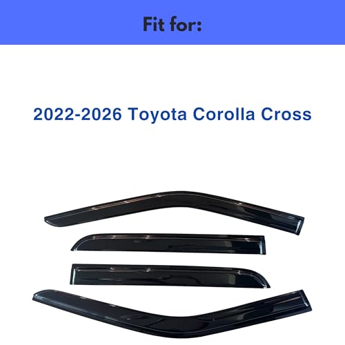 Image of IG Window Visors Fit for 2022-2026 Toyota Corolla Cross, Out-Channel Rain Guards Vent Wind Deflectors 4PC, Car Accessories for 22-26 Corolla Cross