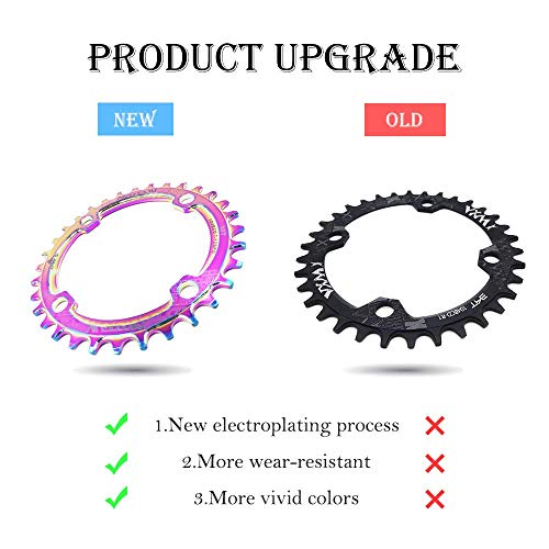 Vxm 104Bcd Chainring 32T 34T 36T 38T【New Color Electroplating Process】 Narrow Wide Chain Ring For Road Bike,Mountain Bike,Bmx Bike,Mtb Bike Parts (Round, 38T) #TOP1