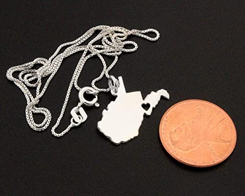 West Virginia State Necklace Personalized West Virginia Necklace Sterling Silver West Virginia State Necklace With Heart Hometown Gift #TOP3