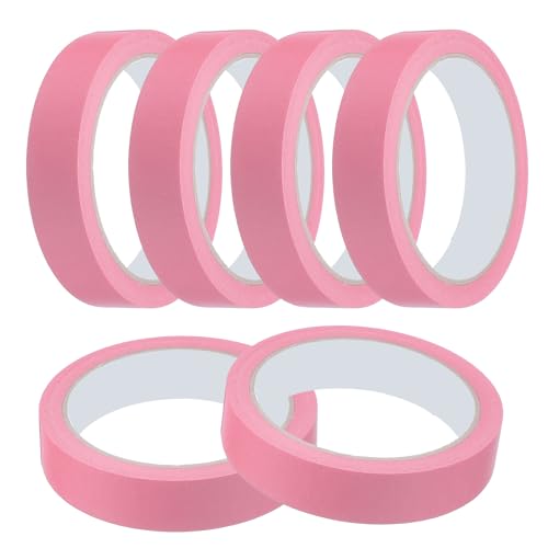 Image of MECCANIXITY Masking Tape 0.8 Inch x 21 Yard Painter's Tape Pink Paint Tapes for DIY Crafts Arts Drawing Decoration Labeling Car Painting Artist Teachers, Pack of 6