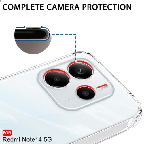 Image of TheGiftKart Back Cover Soft Case for Mi Redmi Note 14 5G / Note 14 SE 5G | Best Camera Protection | Inbuilt Dust Plugs & Anti-Slip Grip | Ultra Clear Slim Back Cover Case (Silicone, Transparent)