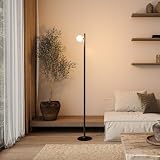 NEONA ARCA 1 LED Stehlampe mit Click & Connect-System, Modulare Stehleuchte 160 cm Warmweiß 2700K, Wohnzimmer Designerlampe mit Globe & Beam (Schwarz)