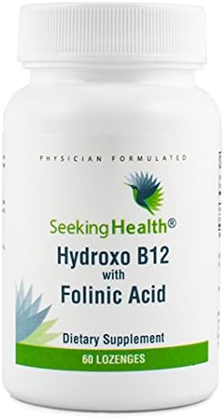Seeking Health | Hydroxo Vitamin B12 with Folinic Acid | 60 Vegan Lozenges | 1000 mcg Vitamin B12 and 800 mcg DFE Folate