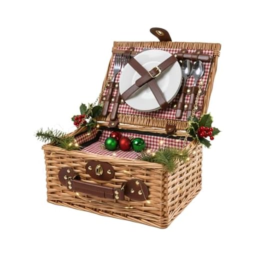 eGenuss | para Picnic | 2 Personas | con Cubiertos de Acero Inoxidable refrigerador Copas de Vino y Platos en cerámica