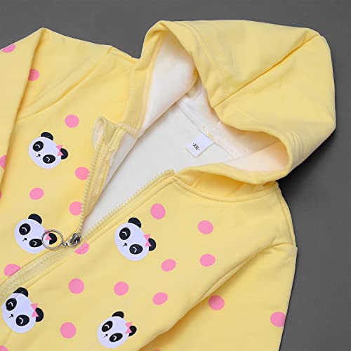 Image of Bold N Elegant Fleece Kids Pre Winter Warm Cute Panda Print Front Open Zipper Hoodie Sweatshirt For Infant Toddler Baby Boy's & Girls