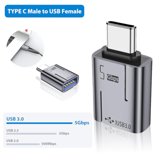 Image of ZORBES 4Pcs USB 3.0 to Type C Male Connector Set, 5Gbps Data Sync Adapter