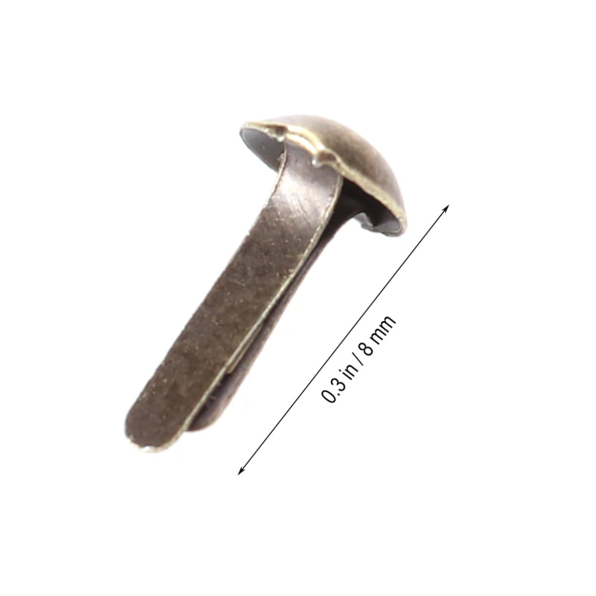 VILLCASE 100pcs Craft Brads Fasteners 4.5x8mm Round Electroplated Metal Paper Fasteners for DIY Projects