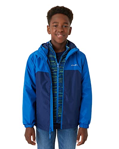 Eddie Bauer Boys Jacket - Lone Peak Waterproof 3-in-1 Insulated Windbreaker Coat with Removable Fleece Lining (5-20) Size 7-8 Nautical Blue