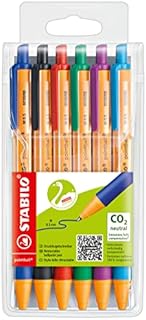 Ballpoint - STABILO pointball - Wallet of 6 - Assorted Colours