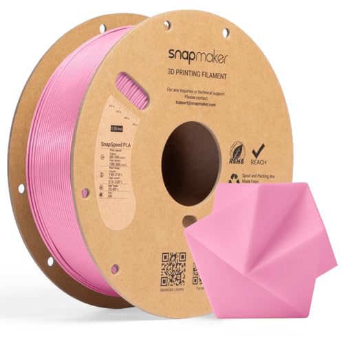 Image of Snapmaker PLA Basic Filament 1.75mm,Snapspeed 3D Printer Filament Up to 300mm /s High Speed Printing,Dimensional Accuracy + /- 0.02 mm,Clog-Free for Most FDM Printers,1kg (2.2lbs) (Pink-RFID)