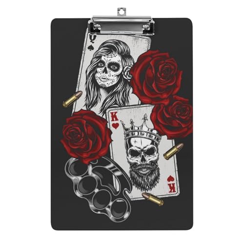 Presse-papiers A4 rose poker avec pince porte-formulaires