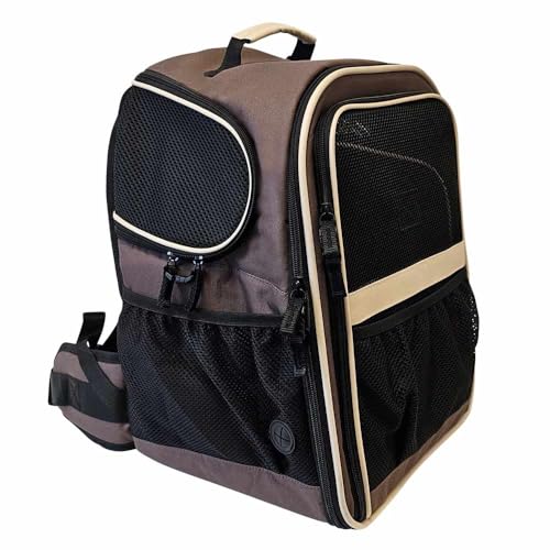Mochila para perro Nobby Extend marrón con trasera extensible 32x28x41 cm 2