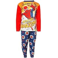 Marvel Boys Spiderman Pyjamas Kids Avengers Full Length Pjs Set T-Shirt + Cuffed Loungepants